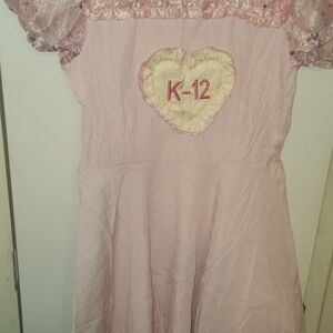 K-12 Pink Puff Sleeve Costume Dress – Size XL